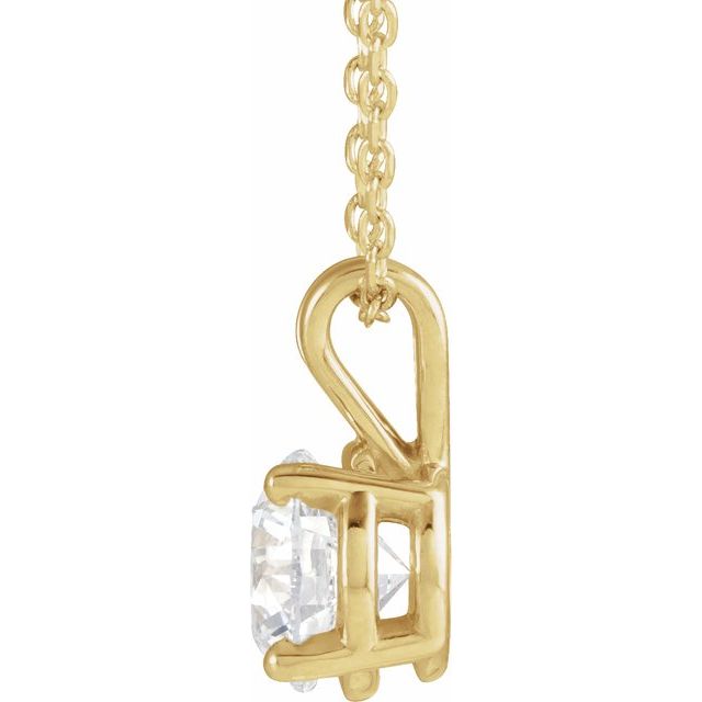 14K Yellow 1 CT Lab-Grown Diamond Solitaire 16-18" Necklace