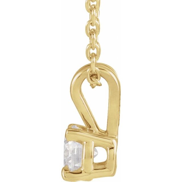 14K Yellow 1/4 CT Lab-Grown Diamond Solitaire 16-18" Necklace