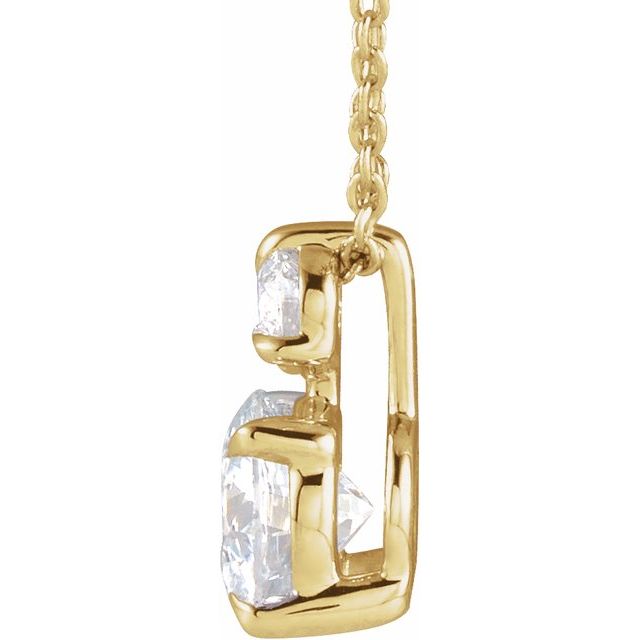 14K Yellow 1 CTW Lab-Grown Diamond Claw-Prong 16-18" Necklace