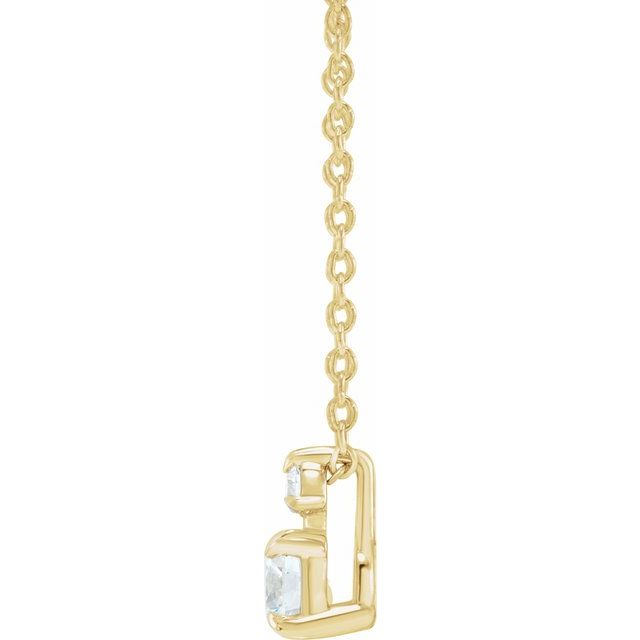 14K Yellow 1/4 CTW Lab-Grown Diamond Claw-Prong 16-18" Necklace