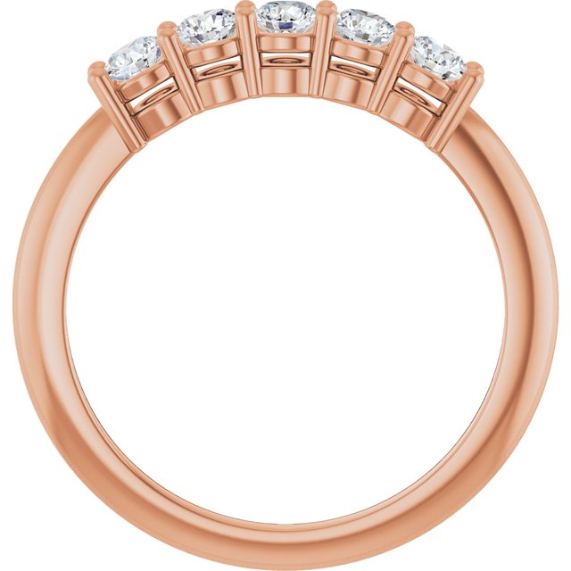 14K Rose 1/2 CTW Lab-Grown Diamond Five-Stone Anniversary Band