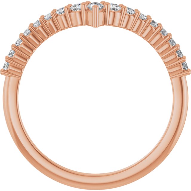 14K Rose 1/4 CTW Lab-Grown Diamond Contour Band