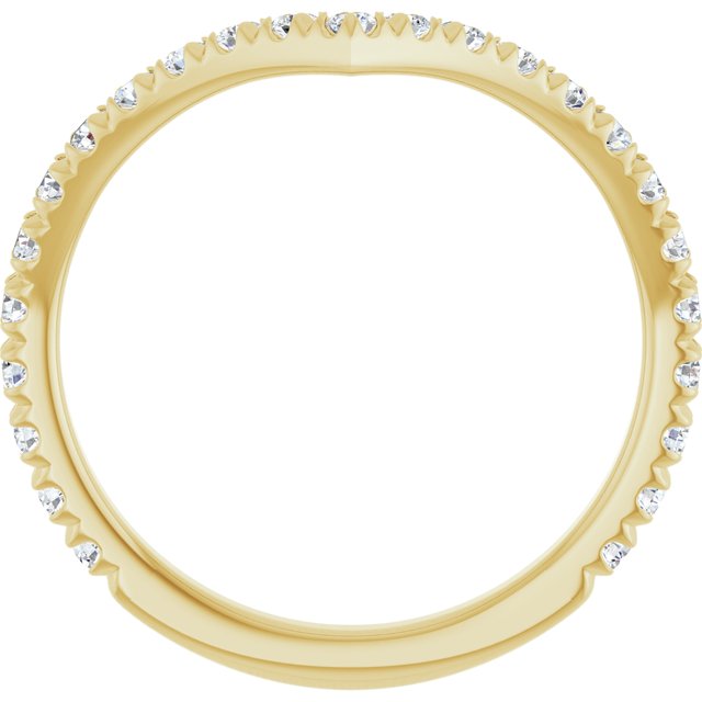 14K Yellow 1/2 CTW Lab-Grown Diamond French-Set Contour Band