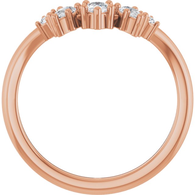 14K Rose 3/8 CTW Lab-Grown Diamond Contour Band