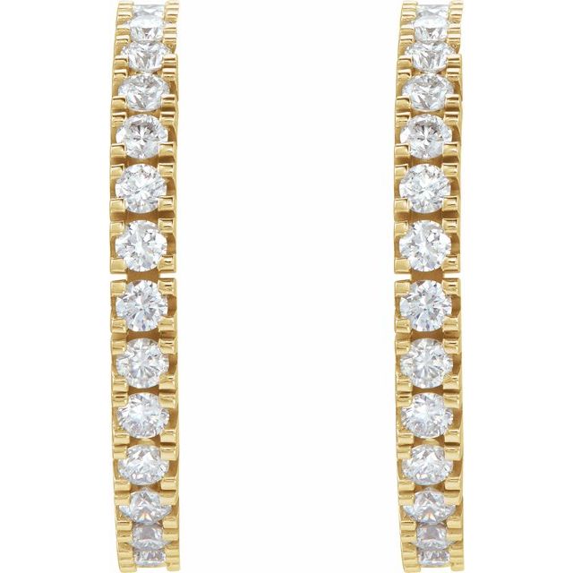 14K Yellow 1/2 CTW Lab-Grown Diamond 17.6 mm Hoop Earrings