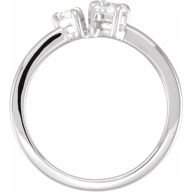 14K White 5/8 CTW Lab-Grown Diamond Two-Stone Ring