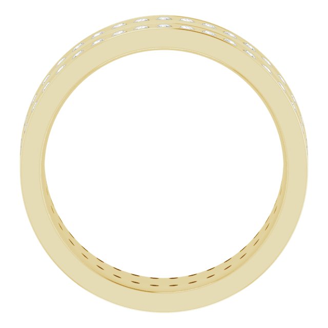 14K Yellow 5/8 CTW Lab-Grown Diamond Double Row Accented Band Size 7.5