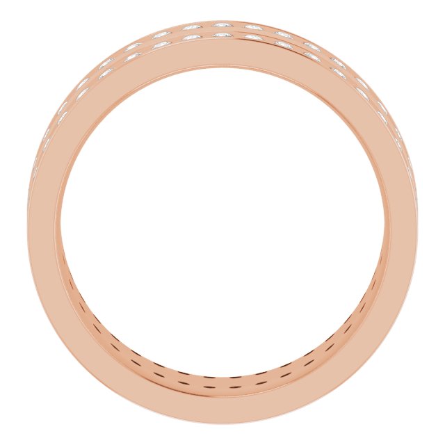 14K Rose 5/8 CTW Lab-Grown Diamond Double Row Accented Band Size 7.5