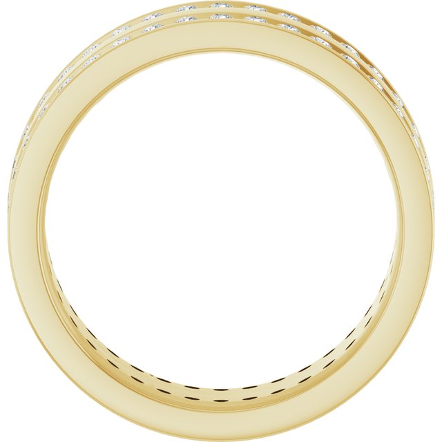 14K Yellow 5/8 CTW Lab-Grown Diamond Double Row Accented Band Size 7