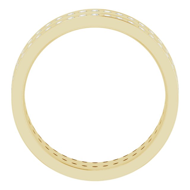 14K Yellow 3/4 CTW Lab-Grown Diamond Double Row Accented Band Size 9.5