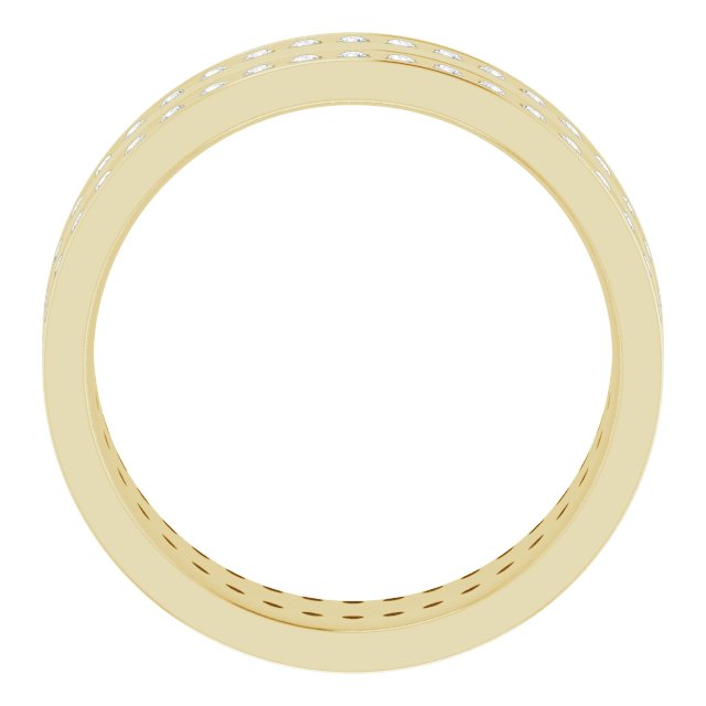 14K Yellow 3/4 CTW Lab-Grown Diamond Double Row Accented Band Size 8.5