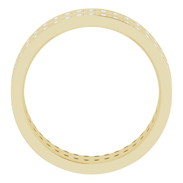 14K Yellow 3/4 CTW Lab-Grown Diamond Double Row Accented Band Size 9
