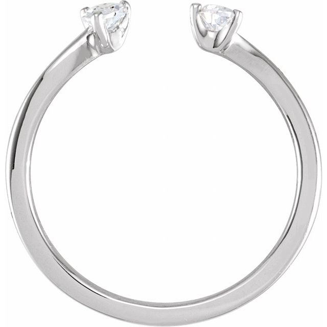 14K White 1/5 CTW Lab-Grown Diamond Two-Stone Ring