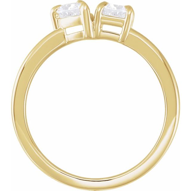 14K Yellow 1 CTW Lab-Grown Diamond Two-Stone Ring