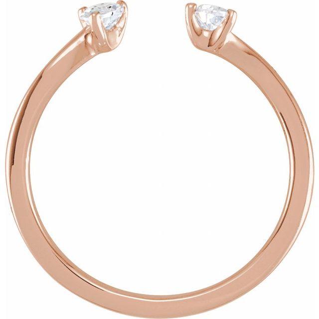 14K Rose 1/5 CTW Lab-Grown Diamond Two-Stone Ring