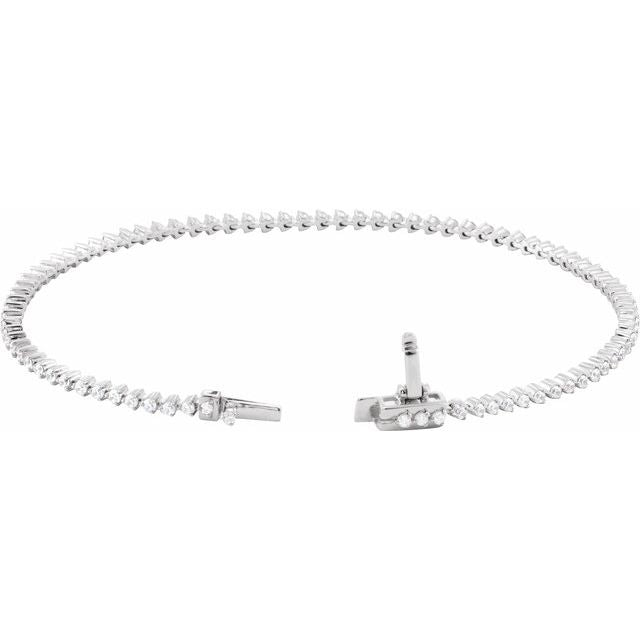 14K White 1 1/2 CTW Lab-Grown Diamond 7 1/4" Line Bracelet
