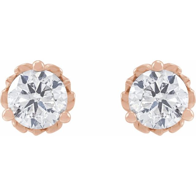 14K Rose 1/2 CTW Lab-Grown Diamond Vintage-Inspired Earrings