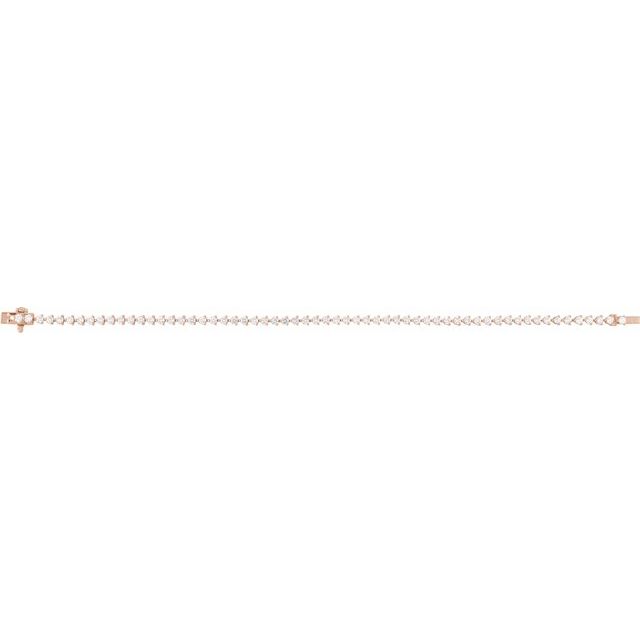 14K Rose 2 CTW Lab-Grown Diamond 7 1/4" Line Bracelet