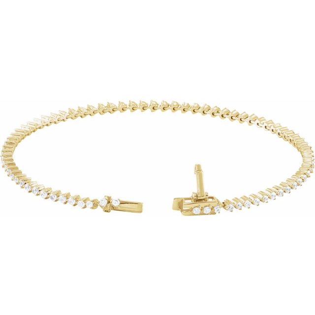 14K Yellow 1 1/2 CTW Lab-Grown Diamond 7 1/4" Line Bracelet