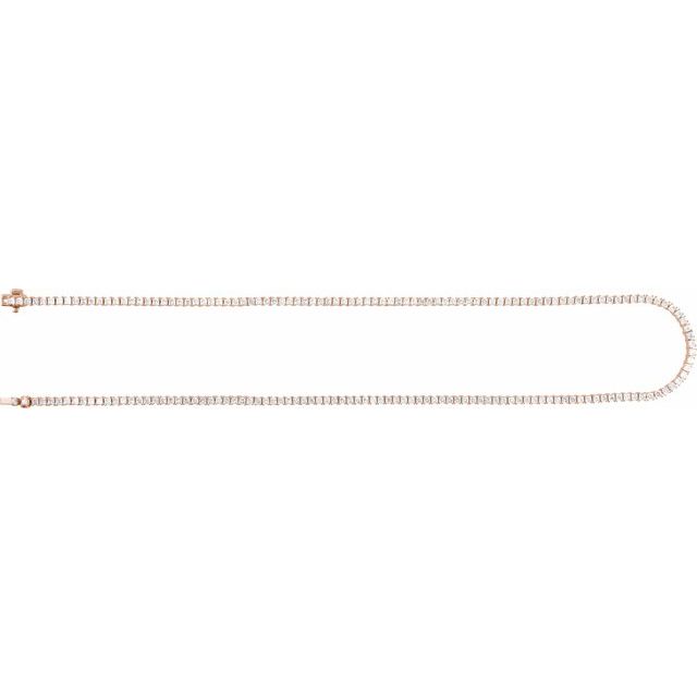 14K Rose 7 1/4 CTW Lab-Grown Diamond Line 16" Necklace
