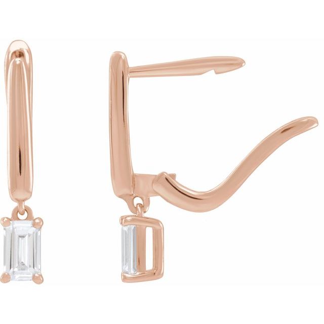 14K Rose 3/4 CTW Lab-Grown Diamond Lever Back Earrings