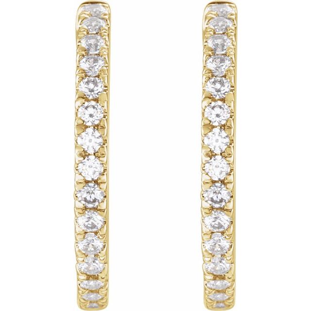 14K Yellow 3/8 CTW Lab-Grown Diamond 17.4 mm Hoop Earrings