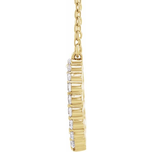 14K Yellow 3/8 CTW Lab-Grown Diamond Graduated Circle 16-18" Necklace