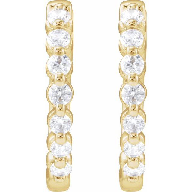 14K Yellow 1/3 CTW Lab-Grown Diamond Hoop Earrings