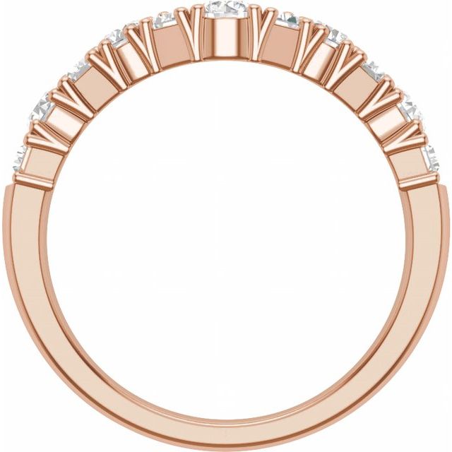 14K Rose 1 CTW Lab-Grown Diamond Contour Band