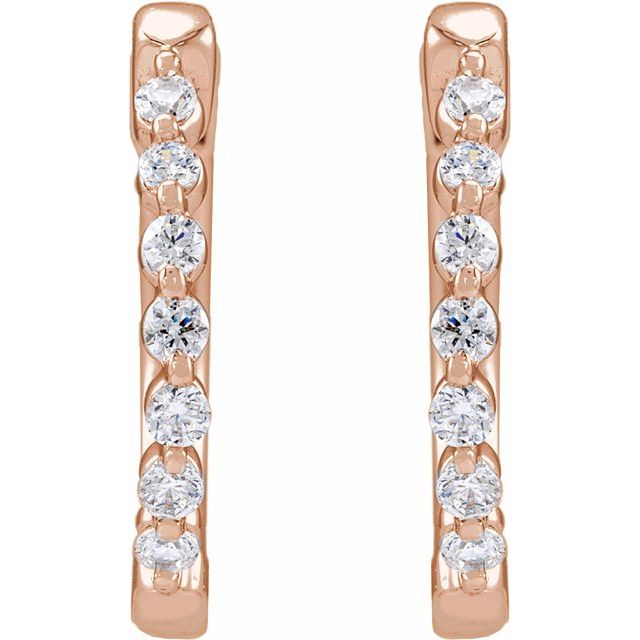 14K Rose 1/5 CTW Lab-Grown Diamond Hoop Earrings
