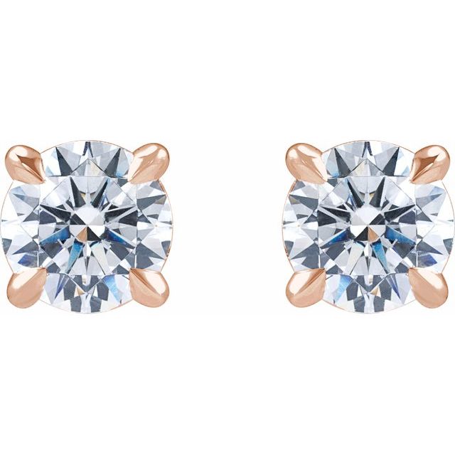 14K Rose 1 CTW Lab-Grown Diamond Cocktail-Style Stud Earrings