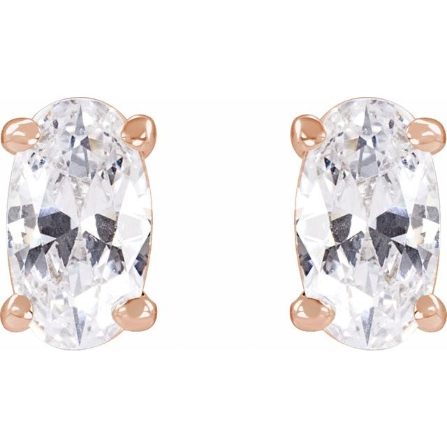 14K Rose 1/2 CTW Lab-Grown Diamond Stud Earrings