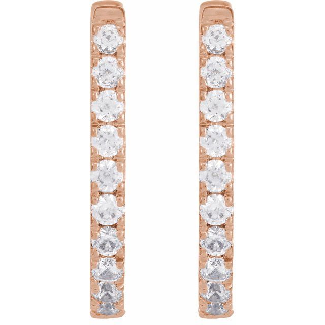 14K Rose 1/3 CTW Lab-Grown Diamond Hoop Earrings