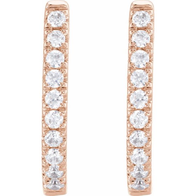 14K Rose 1/6 CTW Lab-Grown Diamond Hoop Earrings