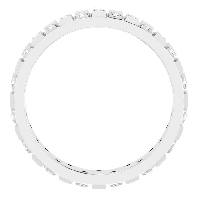 14K White 3/8 CTW Lab-Grown Diamond Band