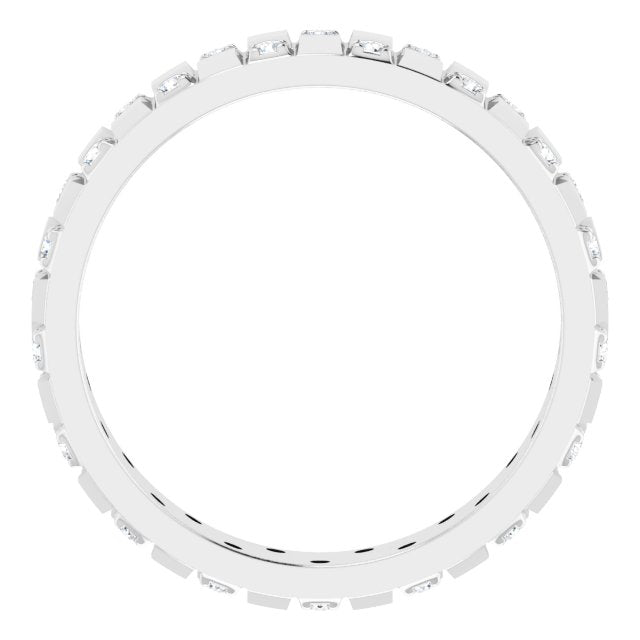 14K White 3/8 CTW Natural Diamond Band