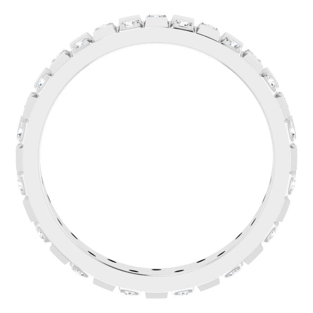 14K White 3/8 CTW Natural Diamond Band