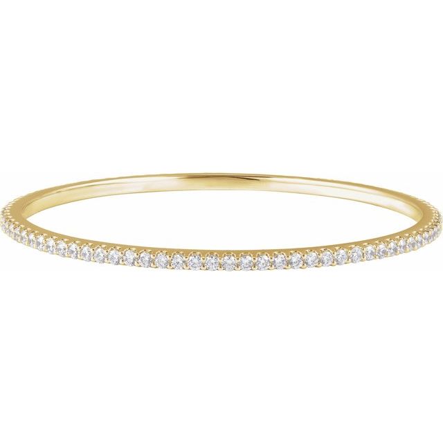 14K Yellow 5 CTW Lab-Grown Diamond Stackable Bangle 8" Bracelet