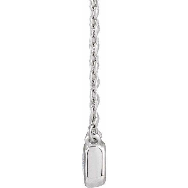 14K White 1/2 CTW Lab-Grown Diamond Adjustable 16-18" Necklace