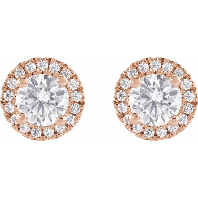 14K Rose 1 CTW Lab-Grown Diamond Stud Earrings