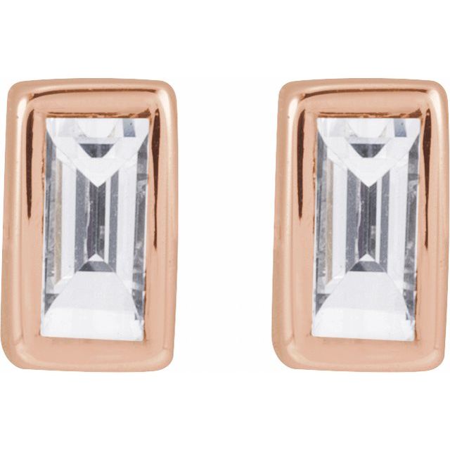 14K Rose .04 CT Lab-Grown Diamond Stud Earring