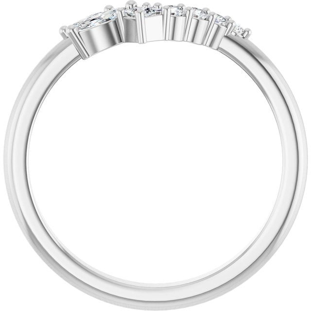 Platinum 1/5 CTW Lab-Grown Diamond Contour Band