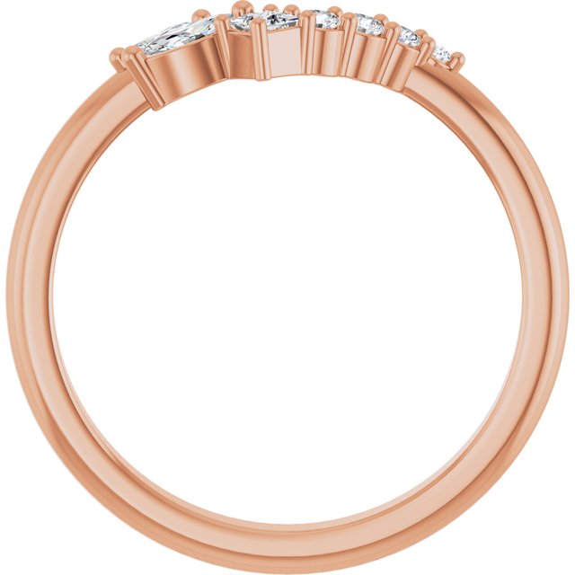 14K Rose 1/5 CTW Lab-Grown Diamond Contour Band
