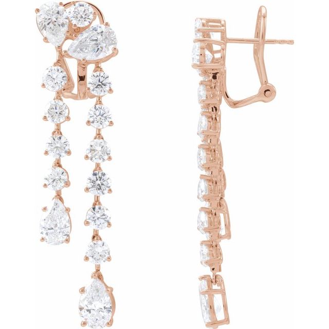 14K Rose 9 1/2 CTW Lab-Grown Diamond Dangle Earrings