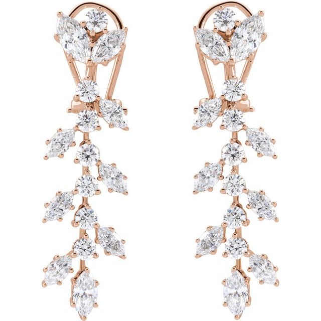 14K Rose 4 1/4 CTW Lab-Grown Diamond Earrings