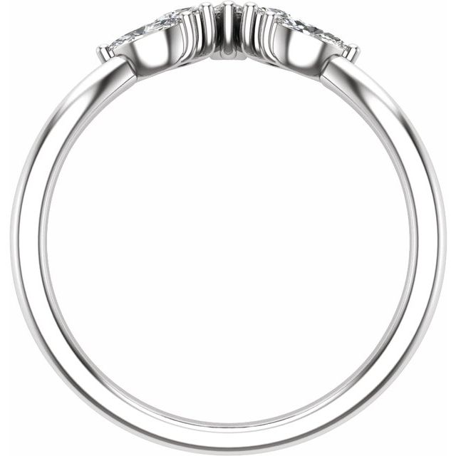 14K White 3/8 CTW Lab-Grown Diamond Contour Band