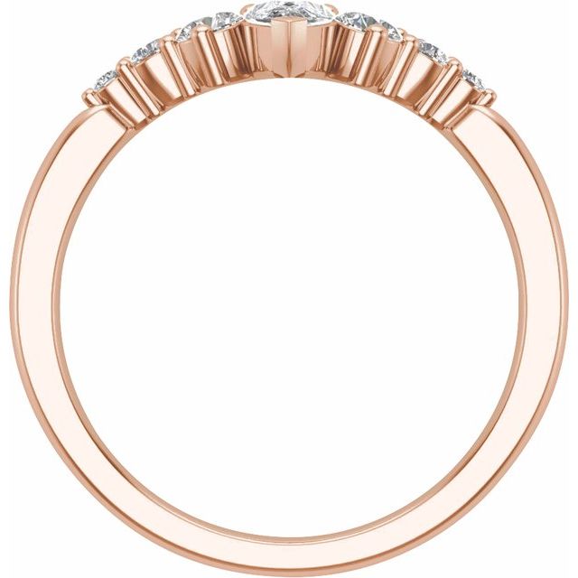 14K Rose 1/2 CTW Lab-Grown Diamond Contour Band