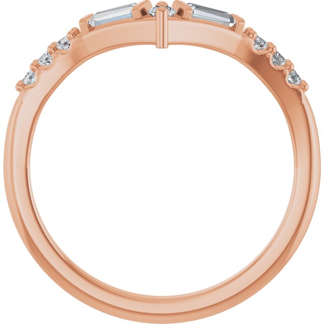 14K Rose 1/4 CTW Lab-Grown Diamond Contour Band