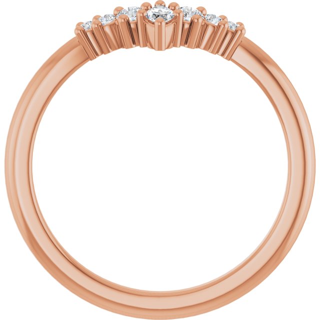 14K Rose 1/6 CTW Lab-Grown Diamond Contour Band