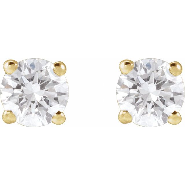 14K Yellow 1/2 CTW Lab-Grown Diamond Stud Earrings